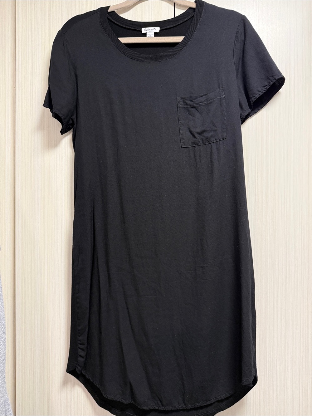 Splendid Black Short Sleeve Pocket Tee Dress - Picture 1 of 4